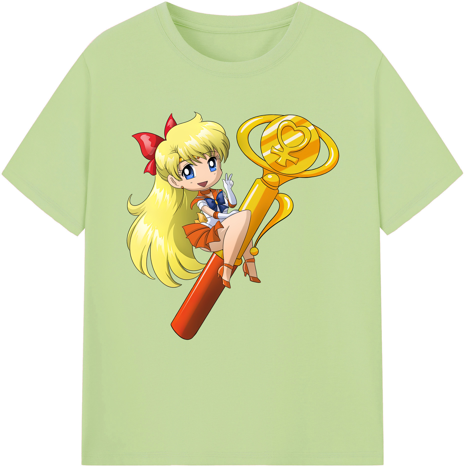 （画像用） 美少女戦士セーラームーン 愛野 美奈子 あいの みなこ Sailor Moon Aino Minako 綿100％半袖Tシャツ（フロントプリント）